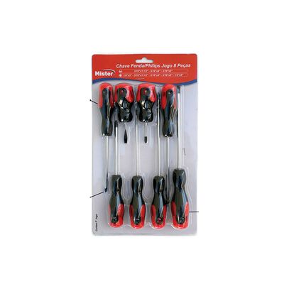 CHAVE FENDA/PH CRV CABO EMB JOGO 8PC MISTER