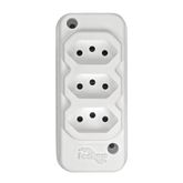 TOMADA BARRA NBR 3P 10A(3x)TRIPLA BRANCA TECHNA