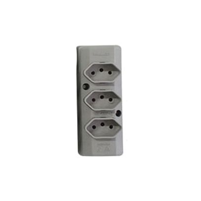 TOMADA BARRA NBR 3P 10A(3x)TRIPLA CINZA INTERNEED