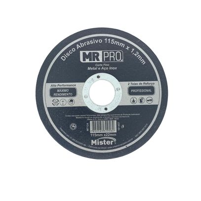 DISCO CORTE INOX 4,5(115x1,2x22) MRPRO MISTER