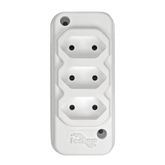 TOMADA BARRA NBR 2P 10A(3x)TRIPLA BRANCA TECHNA