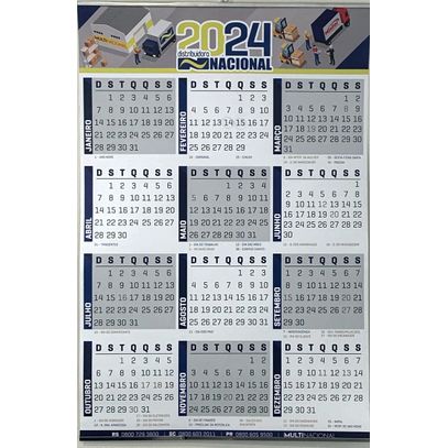 CALENDARIO DE PAREDE NACIONAL