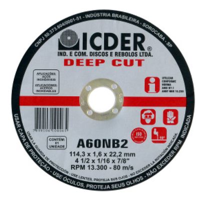 DISCO CORTE MET ICDER FINO 4,5(114x1,2x22mm)