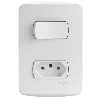 MILUZ INTERRUPTOR 1(P)+TOMADA NBR 10A BRANCO S3B69040