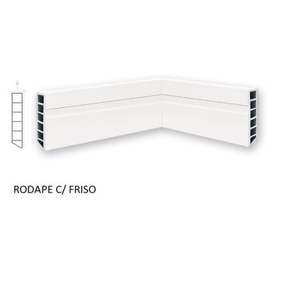 RODAPE 15x2,20 WPC BRANCO C/FRISO MOLDURAMA