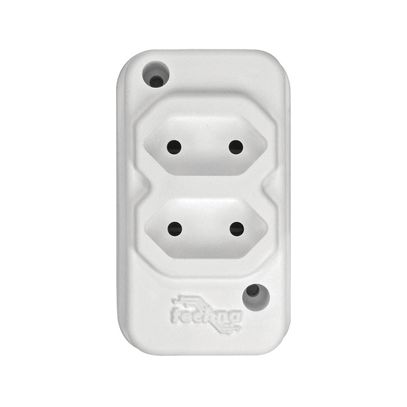 TOMADA BARRA NBR 2P 10A(2x)DUPLA BRANCA TECHNA