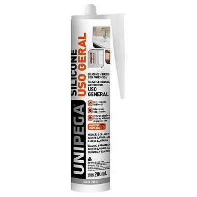 SILICONE UNIPEGA COR 260g HIBRIDO CINZA