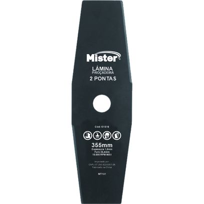 LAMINA P/ROCADEIRA 2 PONTAS 355mm x 1,8mm MISTER