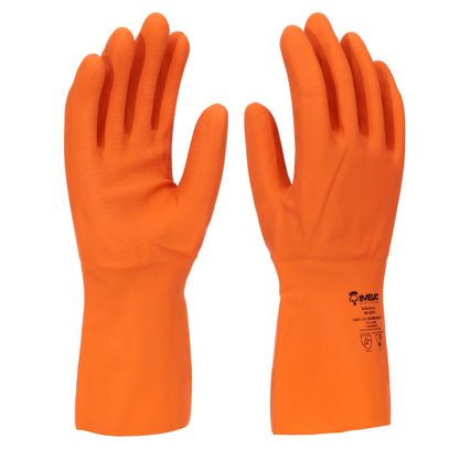 LUVA LATEX FORRADA IMBATEX LARANJA N07 P IMBAT CA 41820