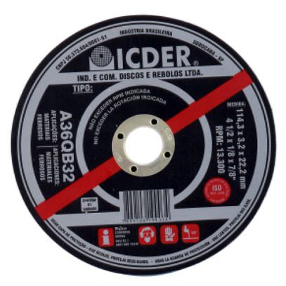 DISCO CORTE MET ICDER  4,5(114x3,2x22mm)