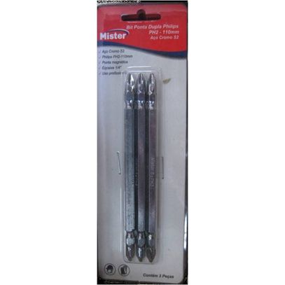 BIT PONTA DUPLA CRS2 110mm C/3 PH2 MISTER
