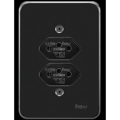 POLAR BLACK TOMADA DUPLA ABNT 10A RADIAL