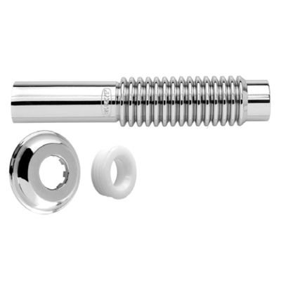 TUBO LIGACAO WC AJUST CROM C/ESPUDE 24cm BLUKIT