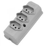 TOMADA BARRA NBR 3P 20A(3x)TRIPLA CINZA INTERNEED