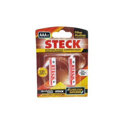 PILHA ALC PALITO(AAA) BLIS(2) STECK