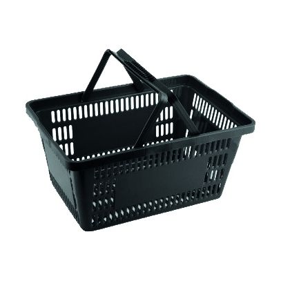 CESTA PLASTICA C/ALCA 16L PRETA 6055 1 ROMA