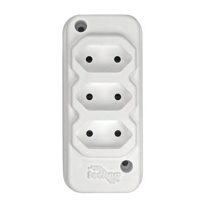 TOMADA BARRA NBR 2P 10A(3x)TRIPLA BRANCA TECHNA