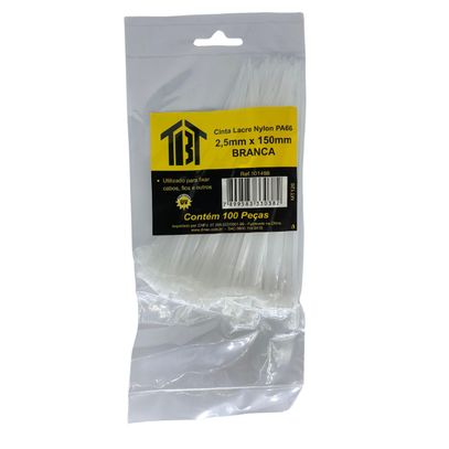 CINTA LACRE 4,6x200 BRANCA NYLON PA66 TBT